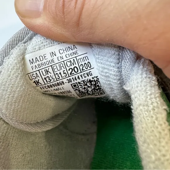REEBOK kids green and grey sneakers NEW