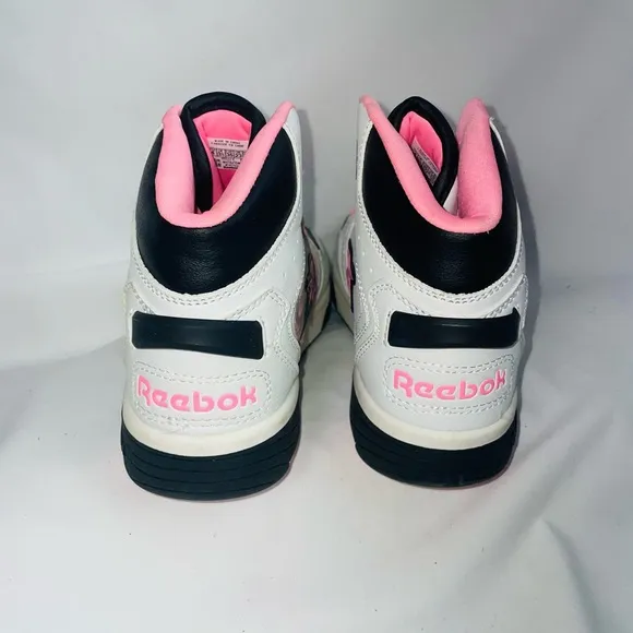 Reebok White and Pink High-Top Sneakers
