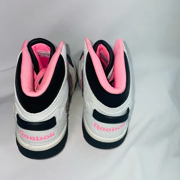Reebok White and Pink High-Top Sneakers
