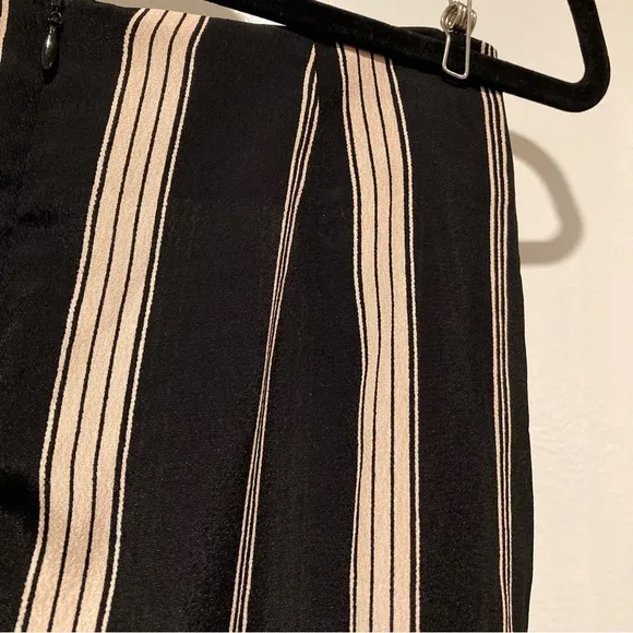 Reformation Gramercy Striped Knee Length Skirt With Slit Sustainable NWT!
