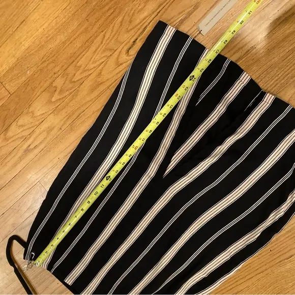 Reformation Gramercy Striped Knee Length Skirt With Slit Sustainable NWT!