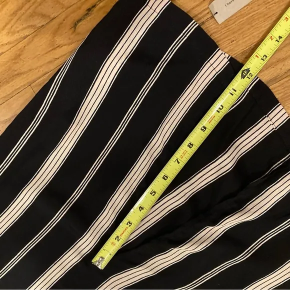 Reformation Gramercy Striped Knee Length Skirt With Slit Sustainable NWT!