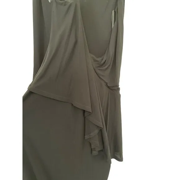Reiss Dress Xena Strappy Open Back Black Women Sz 4 Midi Asymmetric Party $345