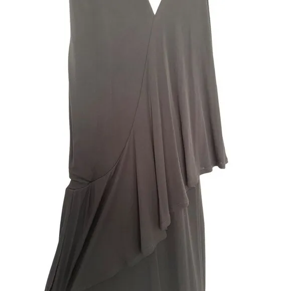 Reiss Dress Xena Strappy Open Back Black Women Sz 4 Midi Asymmetric Party $345