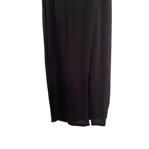 Reiss Dress Xena Strappy Open Back Black Women Sz 4 Midi Asymmetric Party $345