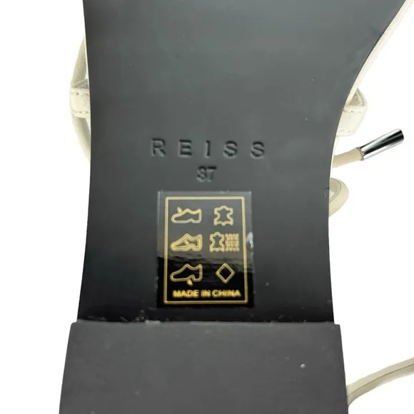 Reiss Kali Flat Leather Strappy Wrap Sandals Women’s EU37 US 6.5  in White