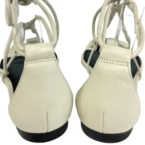 Reiss Kali Flat Leather Strappy Wrap Sandals Women’s EU37 US 6.5  in White