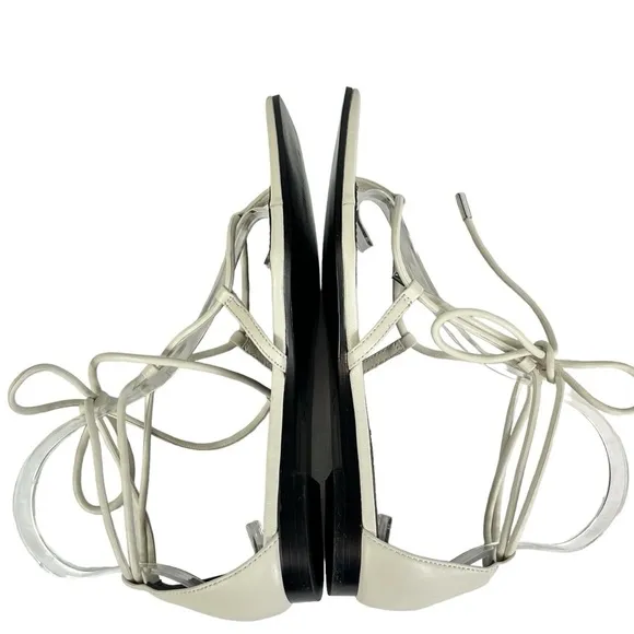 Reiss Kali Flat Leather Strappy Wrap Sandals Women’s EU37 US 6.5  in White