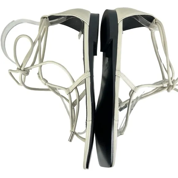 Reiss Kali Flat Leather Strappy Wrap Sandals Women’s EU37 US 6.5  in White