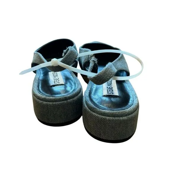 Revolve Steve Madden Coralyn Denim Jean Slingback Pointed Toe Flat NWOT