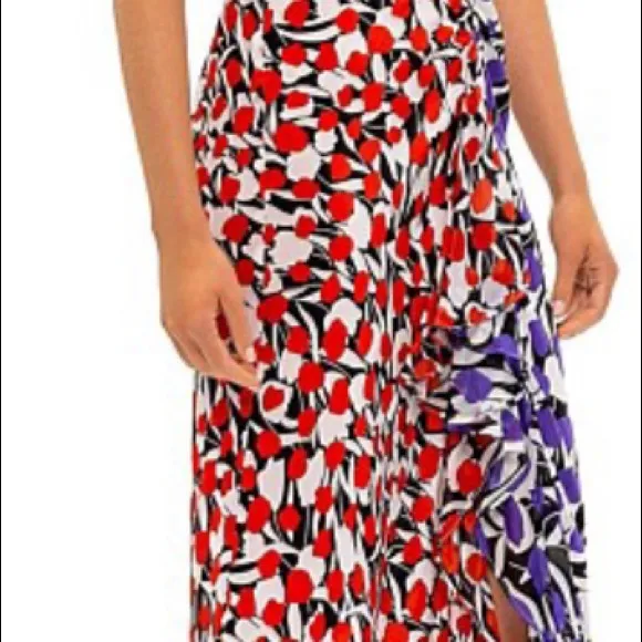 RIXO LONDONARIEL TULIP CONTRAST COLOUR DRESS M