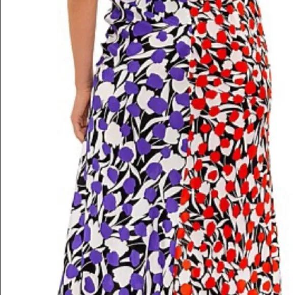 RIXO LONDONARIEL TULIP CONTRAST COLOUR DRESS M