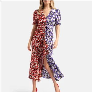 RIXO LONDONARIEL TULIP CONTRAST COLOUR DRESS M