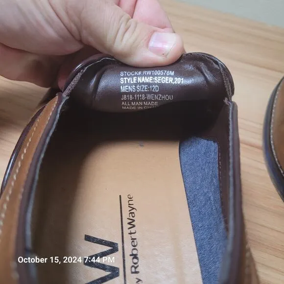 Robert Wayne Men's 12 Seger Leather Loafers Brown Classic Office Casual Everyday
