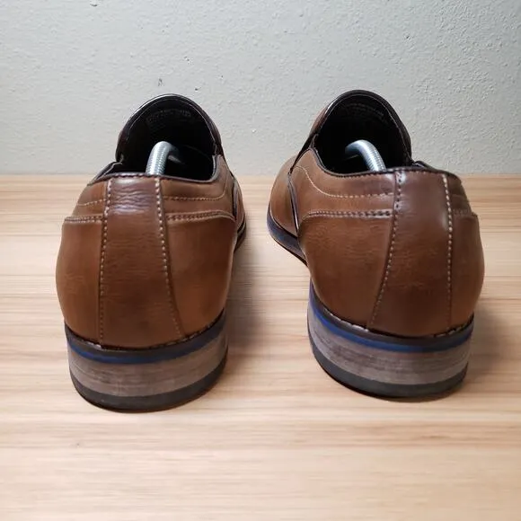 Robert Wayne Men's 12 Seger Leather Loafers Brown Classic Office Casual Everyday