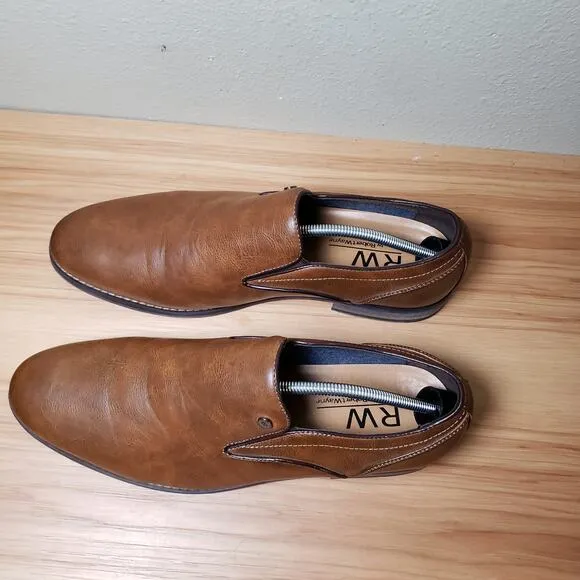 Robert Wayne Men's 12 Seger Leather Loafers Brown Classic Office Casual Everyday