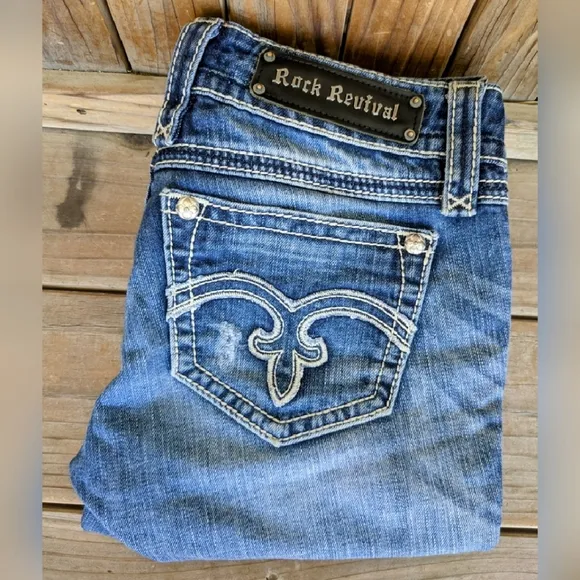 Rock Revival Alanis Cropped Jeans,Sz 29