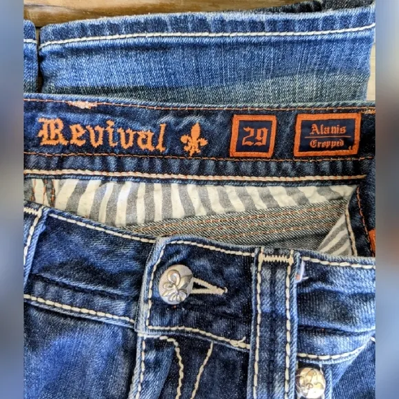 Rock Revival Alanis Cropped Jeans,Sz 29