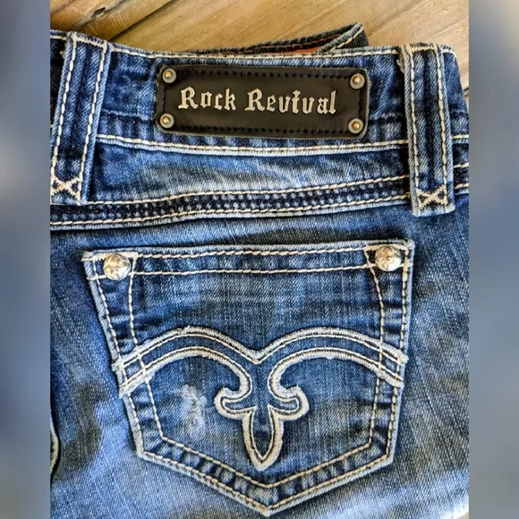 Rock Revival Alanis Cropped Jeans,Sz 29