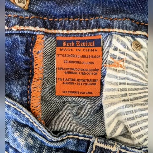 Rock Revival Alanis Cropped Jeans,Sz 29