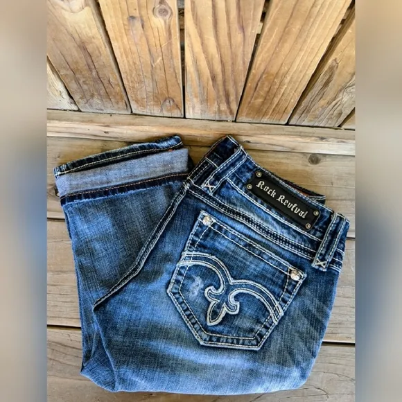 Rock Revival Alanis Cropped Jeans,Sz 29