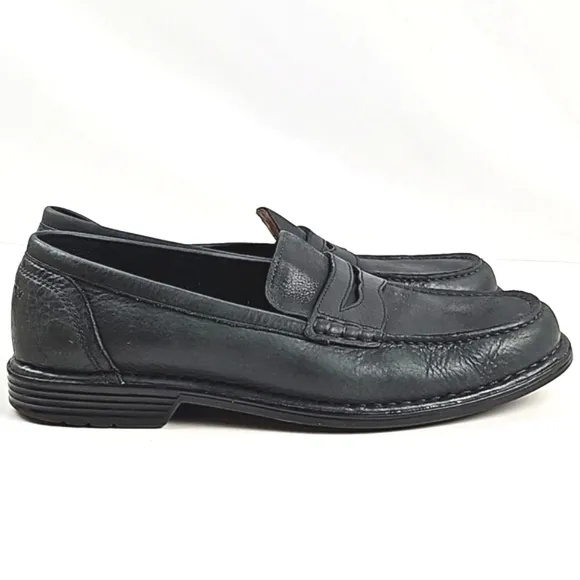 Rockport Adiprene by Adidas Black Leather Slip On Classic Comfort Penny Loafer
