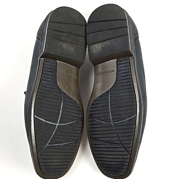 Rockport Adiprene by Adidas Black Leather Slip On Classic Comfort Penny Loafer