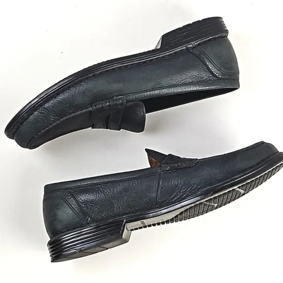 Rockport Adiprene by Adidas Black Leather Slip On Classic Comfort Penny Loafer