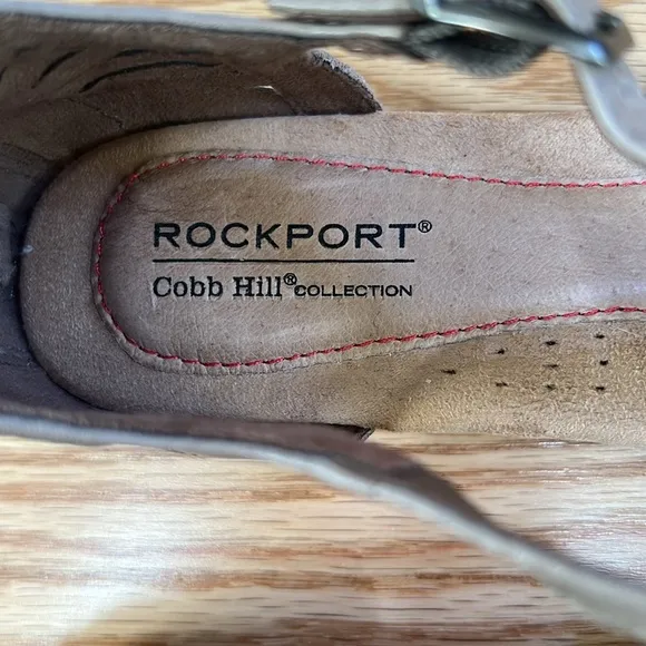 Rockport cobb hill inglewood hurache khaki leather sandals ,SZ 7.5M.