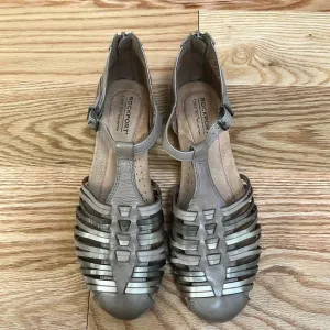 Rockport cobb hill inglewood hurache khaki leather sandals ,SZ 7.5M.