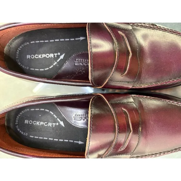 Rockport DMX Men's Penny Loafers Dress Shoes Size 11 (W) Wide Leather Cognac