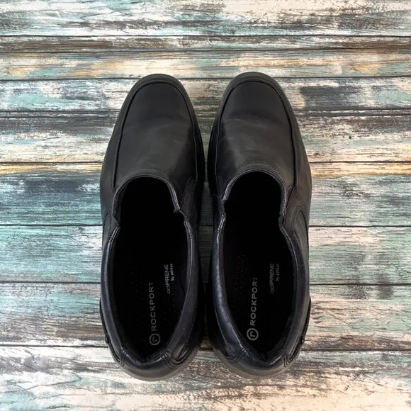 Rockport Mens Sz 11W Loafers Dress Shoes Black Leather Business Workwear Office.