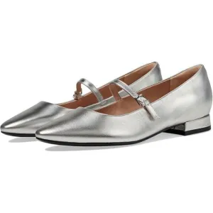 Rockport Taren Dress Flats Women's 9 Silver Leather Pointed Toe Slip-On ZPO898