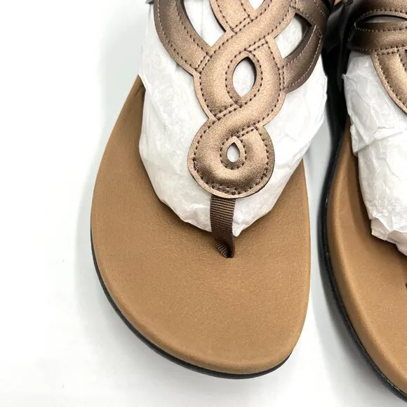 Rockport Womens Size 10 Ramona Bronze Brown Sandals Shoes