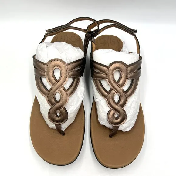 Rockport Womens Size 10 Ramona Bronze Brown Sandals Shoes