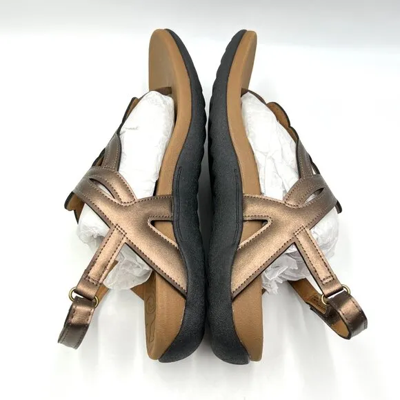 Rockport Womens Size 10 Ramona Bronze Brown Sandals Shoes