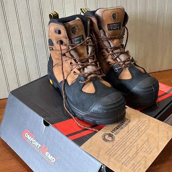 Rockrooster NEW Woodland Insulated Work Boots, Waterproof, Safety Toe, S…