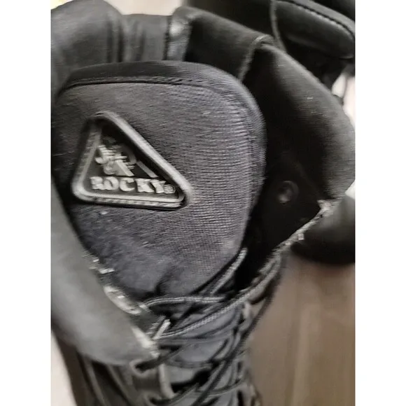 Rocky RB/01-01 Men’s Black Leather Insulated Military Combat Boots Sz 9.5 W