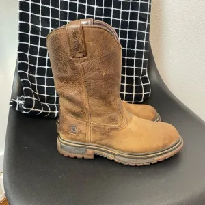 Rocky Waterproof Cowboy Leather Pull On Work Boots Kids 3.5