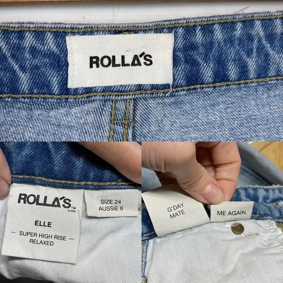 ROLLA’S  Elle Super High-Rise Relaxed Jeans in G’Day Mate Wash Size 24