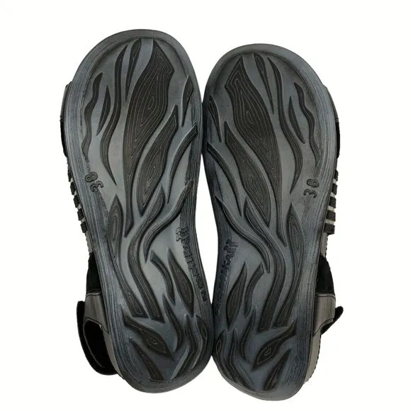 Romika Fidschi 64 Black Leather Mesh Sandals Slingback Strappy Sz 38 US 7 - 7.5