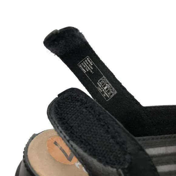Romika Fidschi 64 Black Leather Mesh Sandals Slingback Strappy Sz 38 US 7 - 7.5