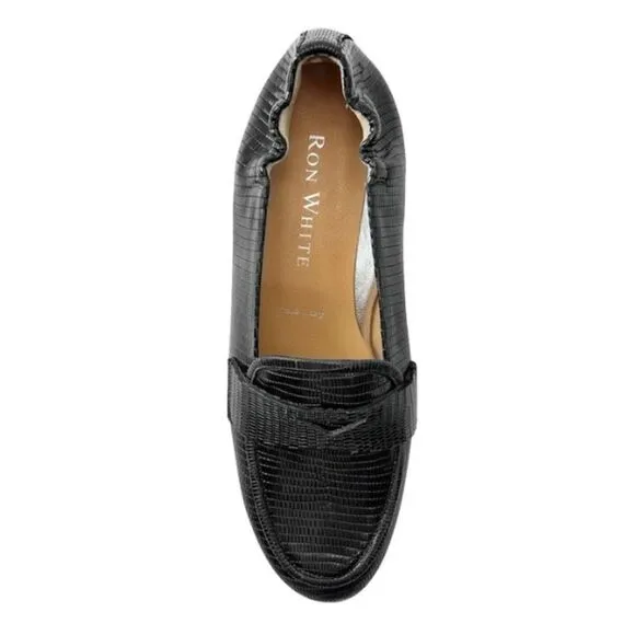 Ron White Black Penny Loafers Size 41/ 9.5 Dress Shoes