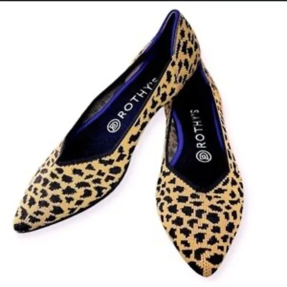 Rothy’s Leopard Print Pointed Toe Flats, size 11