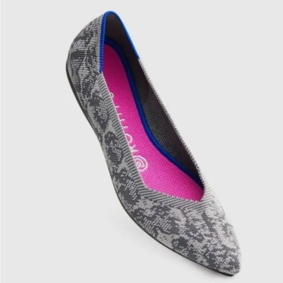 Rothy’s Limited Edition Stone Snake pointy flats size 7