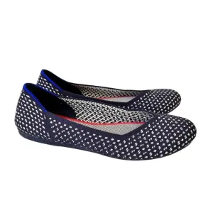 Rothy's Maritime Honeycomb Spotted Navy Blue Ballet Flats