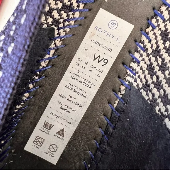 Rothy's Maritime Honeycomb Spotted Navy Blue Ballet Flats