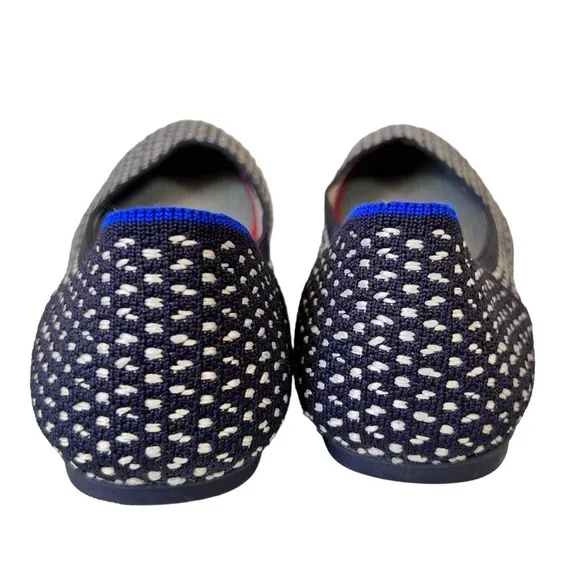 Rothy's Maritime Honeycomb Spotted Navy Blue Ballet Flats