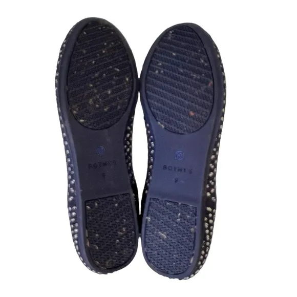 Rothy's Maritime Honeycomb Spotted Navy Blue Ballet Flats