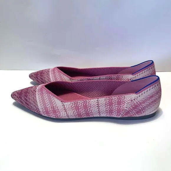 ROTHY'S NWOT Rare Breast Cancer Awareness Pointed Flats in Pink Size 11.5